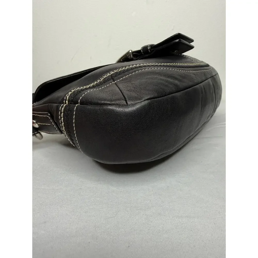 Coach Soho Flap Shoulder Bag Black Leather 10578 Y2K Vintage Shoulder Purse